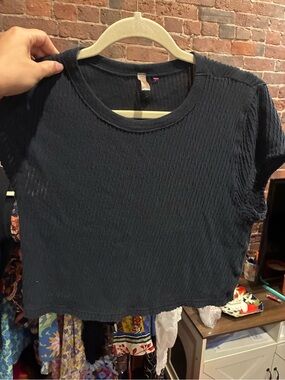 Free People Movement Ribbed Short Sleeve Top